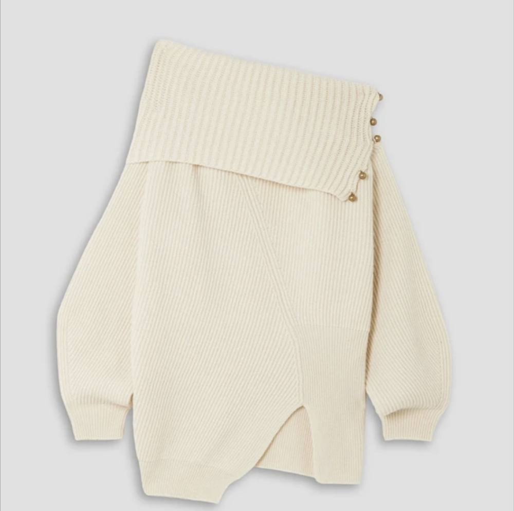 【Stella Maccartney】Asymmetric ribbed cashmere sweater　【NWOT】